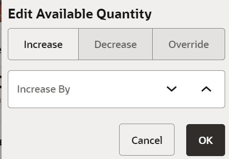 Edit Item Quantity Edit Item Quantity