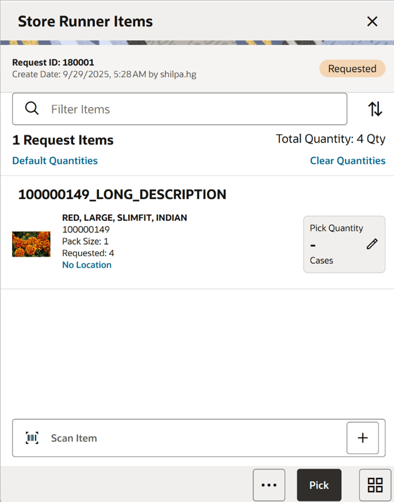 Store Runner Items