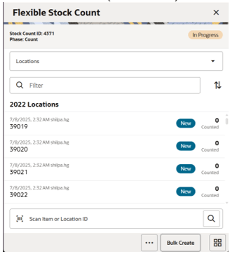 This image shows the Flexible Stock Count Screen.