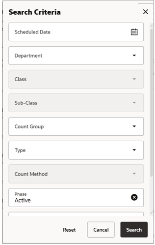 This image shows the Search Criteria Screen.