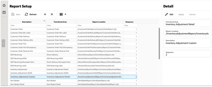 This image shows the Parameters Screen.