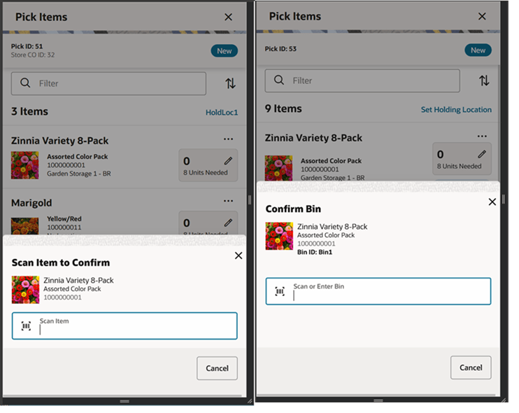 This image shows the Confirm popup screen.