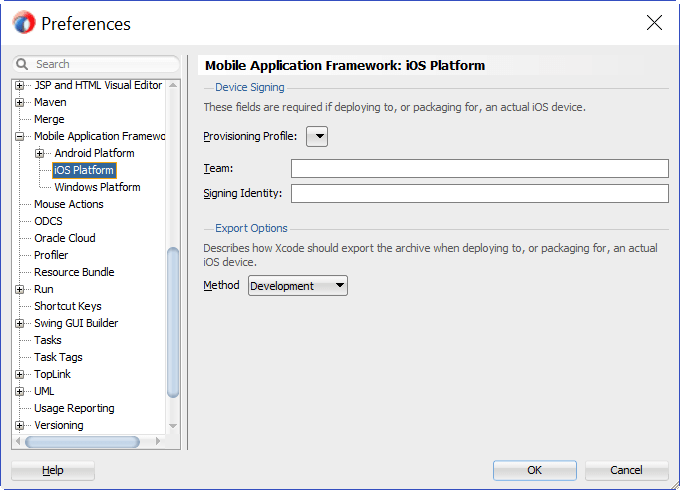Device Signing and Export Options of the iOS Platform Device Signing and Export Options of the iOS Platform