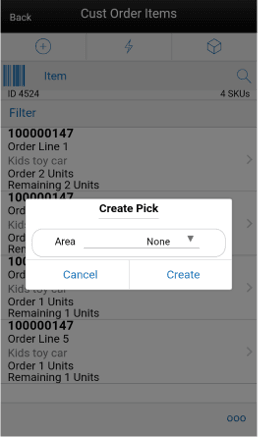 Create Pick Popup within a Customer Order Create Pick Popup within a Customer Order