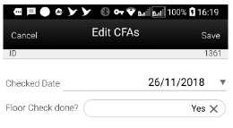 Edit CFAs Screen Edit CFAs Screen