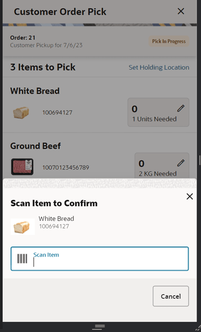 Confirm Item Confirm Item