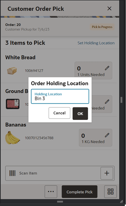 Holding Location Holding Location