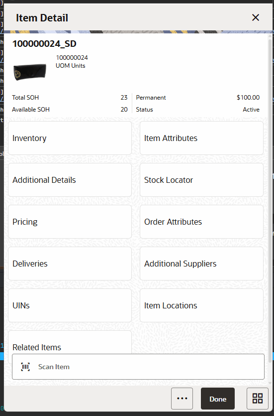 Item Detail Screen