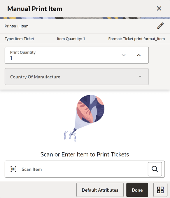 Manual Print Item