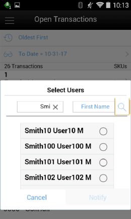 Select Users Popup Select Users Popup