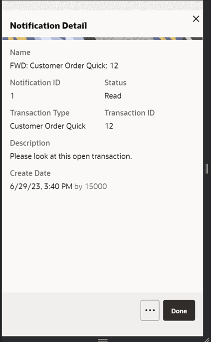 Notification Detail Notification Detail