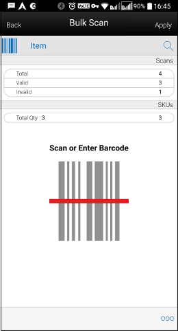 Bulk Scan Screen Bulk Scan Screen