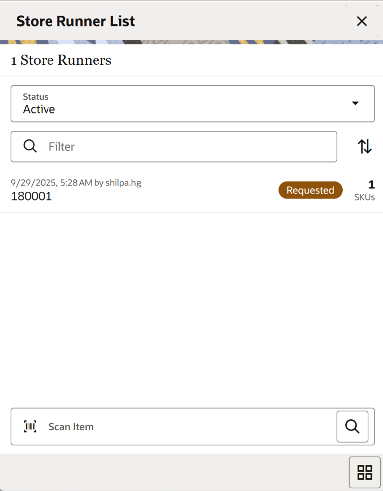 Store Runner List Store Runner List