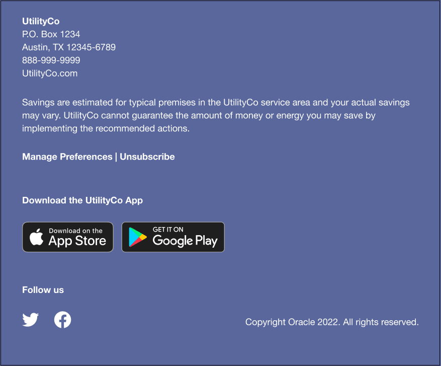 This image shows an example of the footer.