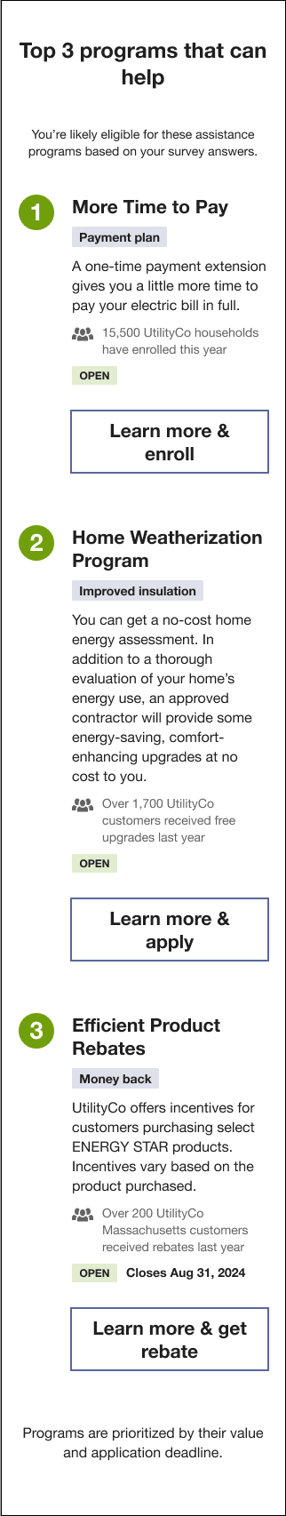 This image shows an example of the Programs List.