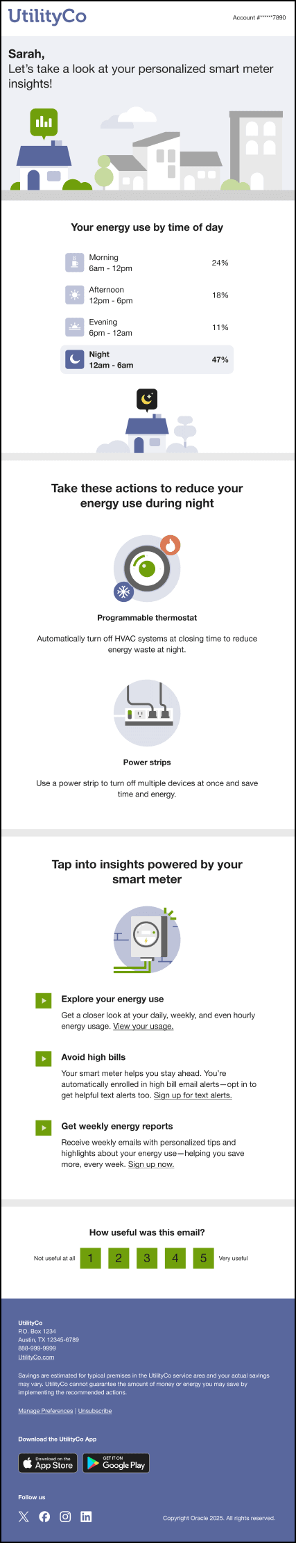 This image shows an example of the full residential engagement email.
