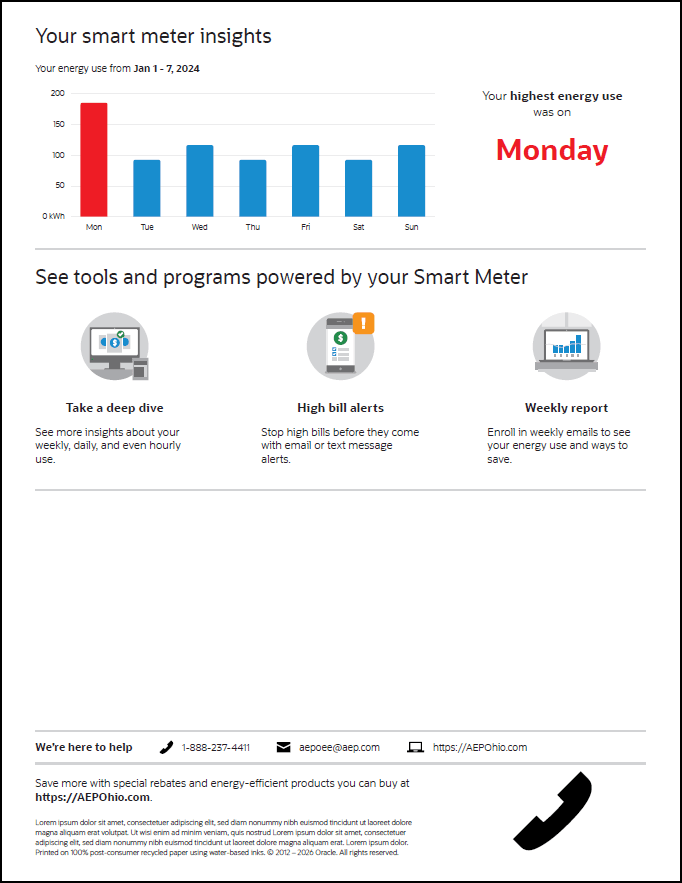 This image shows another example of the back of the report using different modules.
