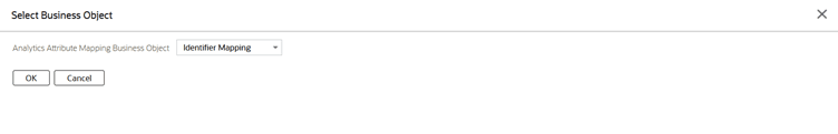 Screenshot of the Select Business Object menu with the Identifier Mapping option selected in the menu. Screenshot of the Select Business Object menu with the Identifier Mapping option selected in the menu.
