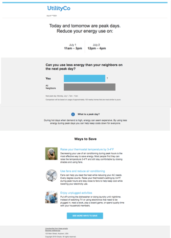 Example of the Neighbor Comparison Experience for the Pre-event Email