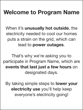Example of the Welcome module for the Pre-Season Welcome email.
