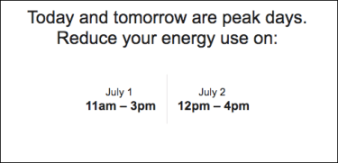 For the multi-day experience, we show the customer the date and time of the upcoming peak events.