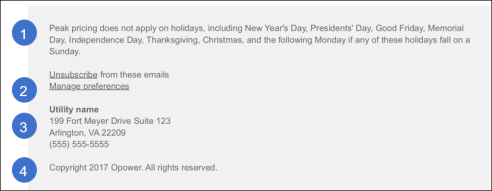 This image shows the footer module used in the TOU Coach emails.