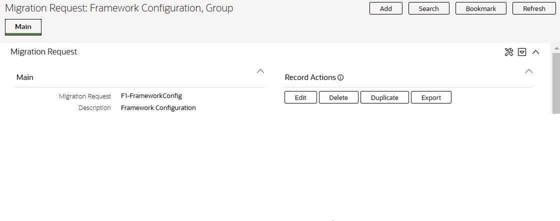 Map Zone sample showing Main and Record Actions sections