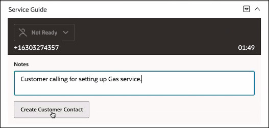 Image of Service Guide zone when a call has been ended.
