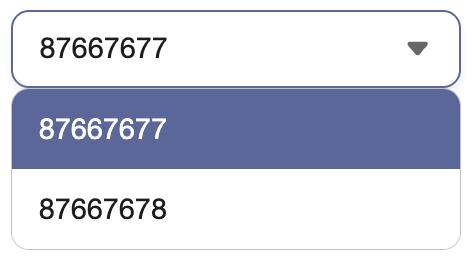Example screenshot of the menu displaying a list of service point numeric IDs grouped under a premises.