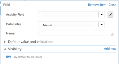 Field section. Activity field is the first text field under it.