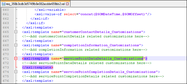 xsl file detail. xsl template tag is highlighted here.
