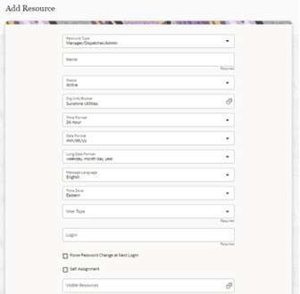 Resource Work Skills page.