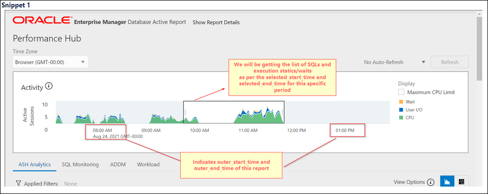 Screen capture showing sample activity data