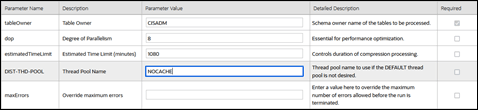 Screen shot displaying parameters used by the K1-ILMMC batch process
