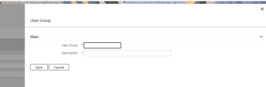 Screen image depicting an input form presented in a side drawer panel presented on top of the main object area. Screen image depicting an input form presented in a side drawer panel presented on top of the main object area.