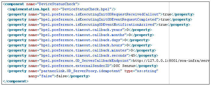 Snapshot showing an example of the properties found in DeviceStatusCheck component. These properties are created at the time of development. Snapshot showing an example of the properties found in DeviceStatusCheck component. These properties are created at the time of development.