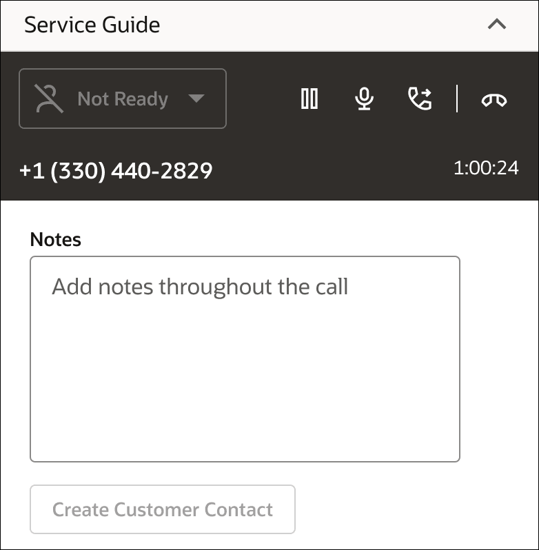 Image of Service Guide zone during an active call. Image of Service Guide zone during an active call.