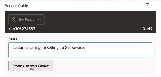 Image of Service Guide zone when a call has been ended. Image of Service Guide zone when a call has been ended.
