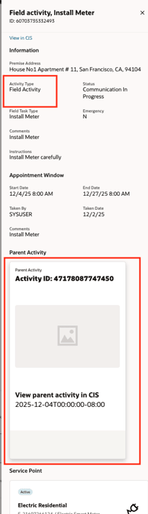 Example Field Activity Drawer