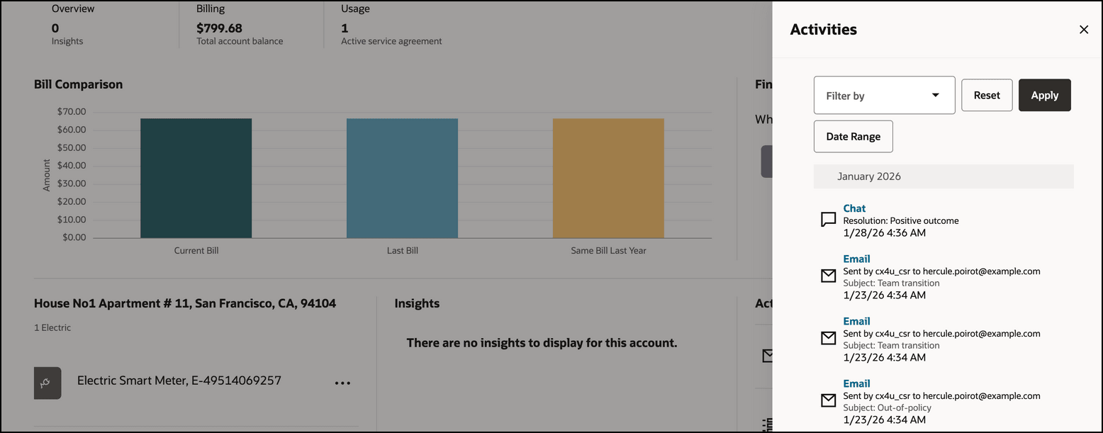 This image shows an example of the Activities drawer.