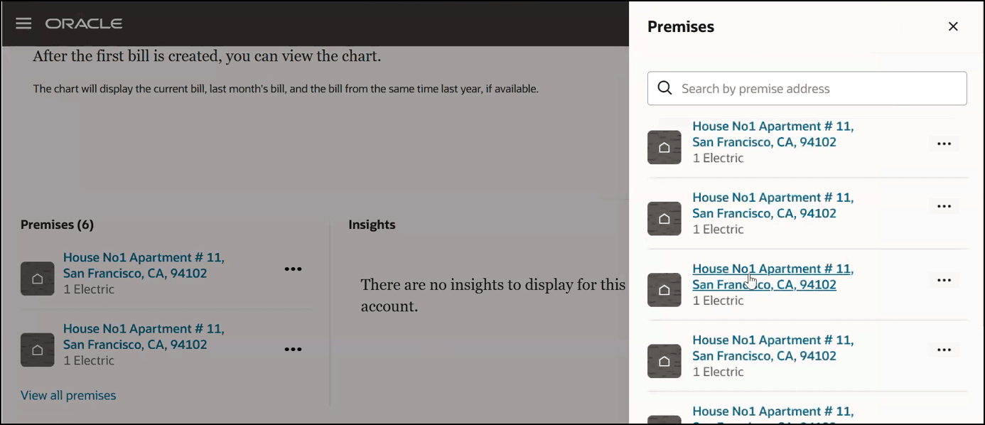 This image shows an example of the Premise drawer.