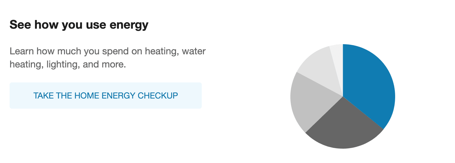 Image of a survey prompt for a customer has not started the HEA&nbsp;v1 survey