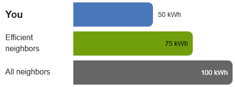 This image shows how the Neighbor Comparison bar graph appears if the customer uses less than efficient neighbors.