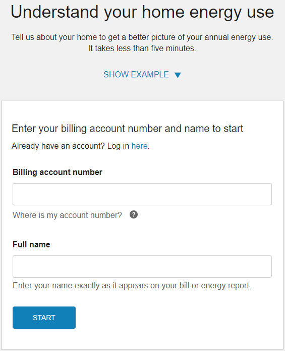 Prompt for billing account number and full name prior to starting the survey
