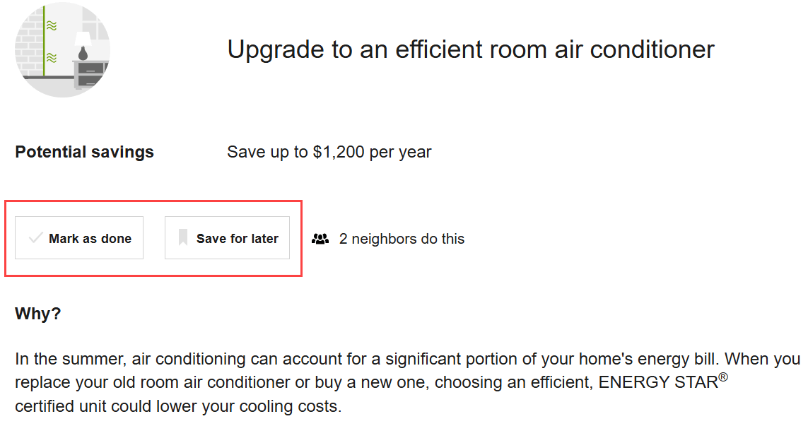 Screenshot of the tip actions buttons.