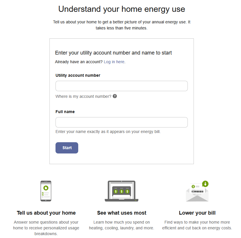Image of pre authentication screen for customers who need to sign into the HEA survey.
