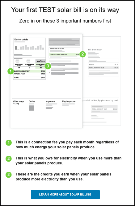 This image shows an example of the Key Numbers on Bill module.