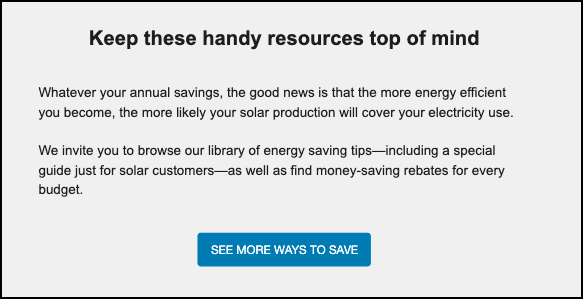 This image shows an example of the Solar Tracker 6 Energy Efficiency for Savers module.