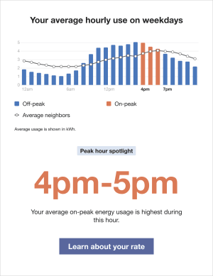 Time of Day Hourly Insight module with two peak periods