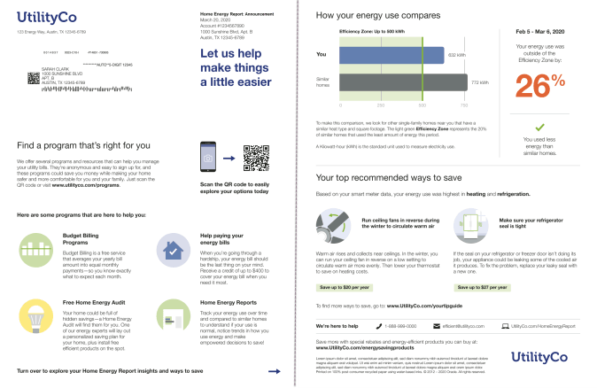 Image of home energy report announcement report